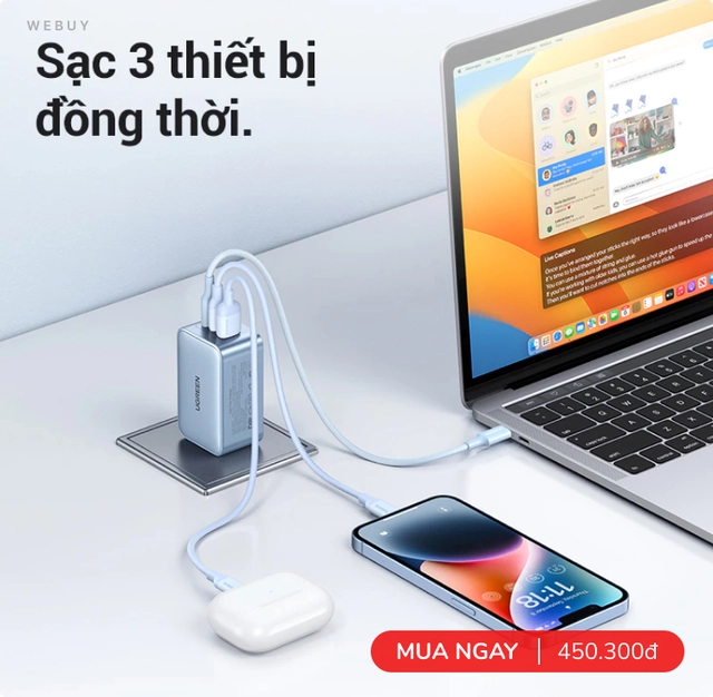 7 củ sạc nhanh 65W nhiều cổng mà giá siêu rẻ từ 100.000đ, có cả hãng lớn Baseus, Ugreen...- Ảnh 6. 7 củ sạc nhanh 65W nhiều cổng mà giá siêu rẻ từ 100.000đ, có cả hãng lớn Baseus, Ugreen...- Ảnh 6.