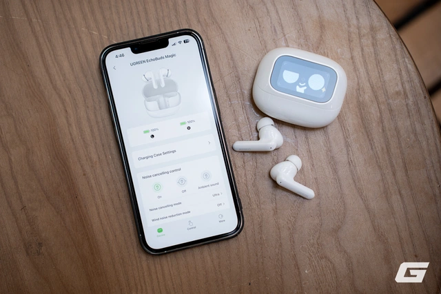 Tai nghe Ugreen EchoBuds Magic: Màn hình cảm ứng trên hộp sạc, chống ồn ngon, pin tốt, nhiều tính năng giá sale khoảng 700.000đ- Ảnh 10. Tai nghe Ugreen EchoBuds Magic: Màn hình cảm ứng trên hộp sạc, chống ồn ngon, pin tốt, nhiều tính năng giá sale khoảng 700.000đ- Ảnh 10.