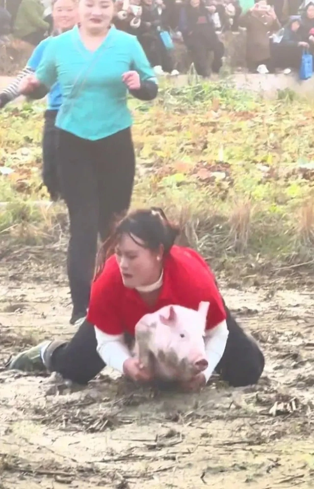 Người phụ nữ Trung Quốc gây sốt khi tay không thắng 22 cuộc thi bắt lợn chỉ trong một năm - Ảnh 3.