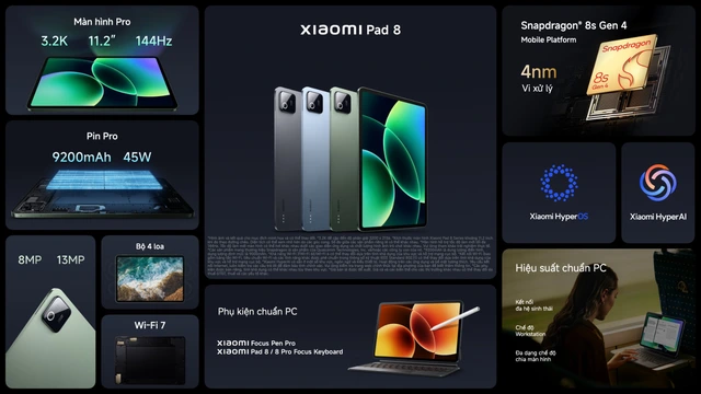 Ra mắt máy tính bảng Snapdragon 8 Elite cực mạnh, màn hình 3.2K 144Hz, pin 9.200mAh, giá rẻ hơn cả iPad Air - Ảnh 3.