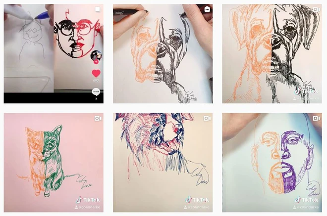 Anh họa sĩ 2 tay 2 b&uacute;t vẽ tranh ngon l&agrave;nh, truyền nh&acirc;n m&ocirc;n v&otilde; Song thủ hổ b&aacute;c trong truyện Kim Dung l&agrave; đ&acirc;y chứ đ&acirc;u - Ảnh 3.