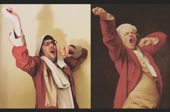 Ở nh&agrave; tr&aacute;nh Covid-19, d&acirc;n mạng thi nhau sử dụng đồ d&ugrave;ng gia đ&igrave;nh để bắt chước theo những t&aacute;c phẩm nghệ thuật nổi tiếng thế giới - Ảnh 3.