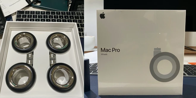 YouTuber chế chiếc v&aacute;n trượt với bộ b&aacute;nh xe 700 USD của Mac Pro, nh&igrave;n th&igrave; đẹp nhưng lại kh&aacute; v&ocirc; dụng - Ảnh 1.