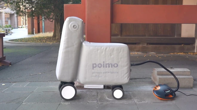Nhật Bản ph&aacute;t minh th&agrave;nh c&ocirc;ng mẫu xe điện bơm phồng, c&oacute; thể gấp gọn cho vừa v&agrave;o balo khi kh&ocirc;ng sử dụng - Ảnh 2.