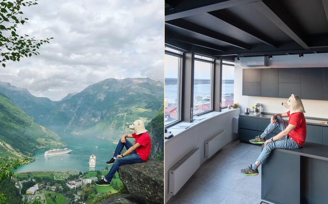 Kh&ocirc;ng thể ra ngo&agrave;i v&igrave; Covid-19, anh blogger tận dụng đồ vật trong nh&agrave; để m&ocirc; phỏng lại những bức ảnh du lịch của m&igrave;nh cho đỡ &ldquo;cuồng ch&acirc;n&rdquo; - Ảnh 3.