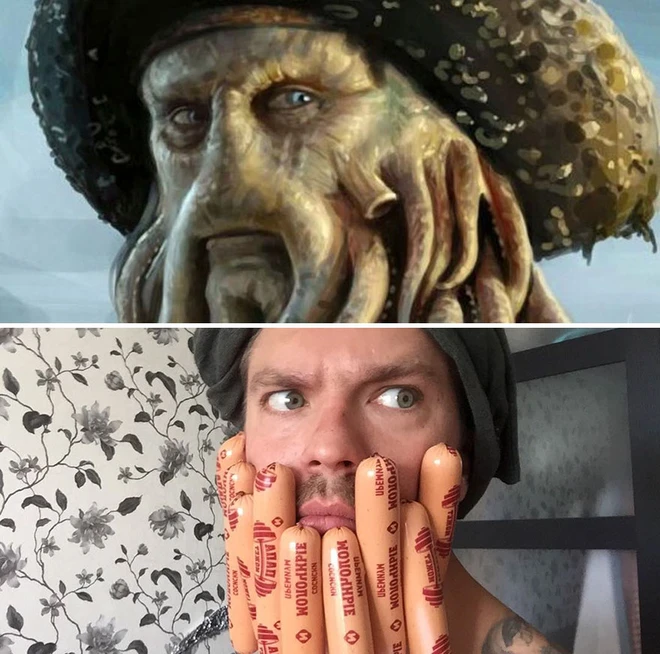 [Ch&ugrave;m ảnh vui] Chết cười với c&aacute;c &ldquo;th&aacute;nh cosplay gi&aacute; rẻ&rdquo; tận dụng mọi đồ vật trong nh&agrave; để m&ocirc; phỏng lại những cảnh phim bom tấn - Ảnh 24.