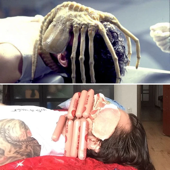 [Ch&ugrave;m ảnh vui] Chết cười với c&aacute;c &ldquo;th&aacute;nh cosplay gi&aacute; rẻ&rdquo; tận dụng mọi đồ vật trong nh&agrave; để m&ocirc; phỏng lại những cảnh phim bom tấn - Ảnh 27.