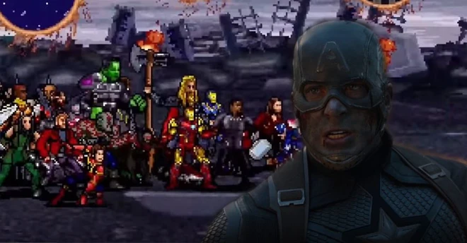 Mời bạn xem trận chiến cuối c&ugrave;ng trong Avengers: Endgame theo phong c&aacute;ch 16-bit, kh&ocirc;ng kh&aacute;c g&igrave; m&agrave;n đấu boss của 1 tựa game cổ điển - Ảnh 3.