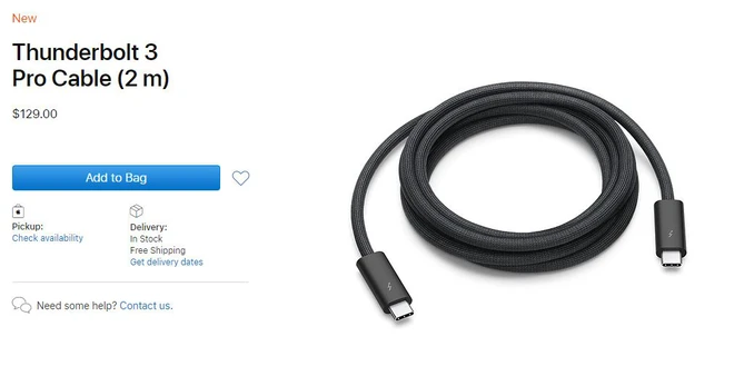 Apple &ldquo;h&eacute;t gi&aacute;&rdquo; c&aacute;p Thunderbolt 3 Pro 129 USD, nghe c&oacute; vẻ v&ocirc; l&yacute; nhưng ngẫm lại th&igrave; kh&aacute; thuyết phục - Ảnh 1.