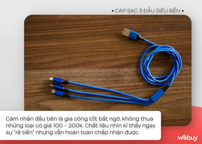 C&aacute;p sạc 3 đầu si&ecirc;u bền m&agrave; gi&aacute; chỉ 1k, d&ugrave;ng thế n&agrave;o? - Ảnh 1.