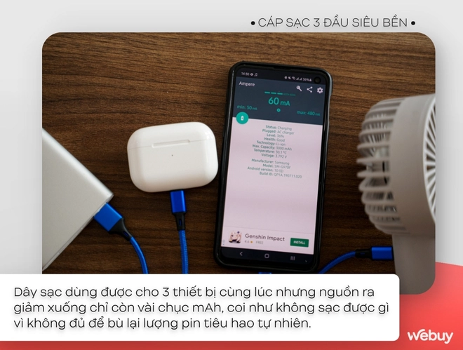 C&aacute;p sạc 3 đầu si&ecirc;u bền m&agrave; gi&aacute; chỉ 1k, d&ugrave;ng thế n&agrave;o? - Ảnh 4.