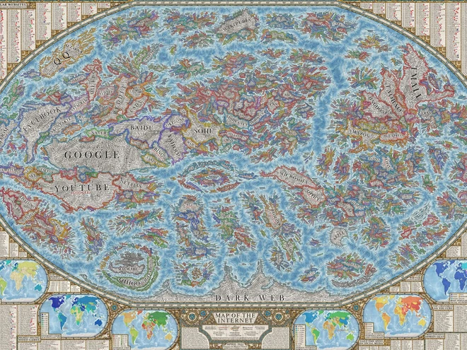 Nh&agrave; thiết kế tạo bản đồ Internet với 3.000 trang web l&agrave; c&aacute;c quốc gia - Ảnh 1.