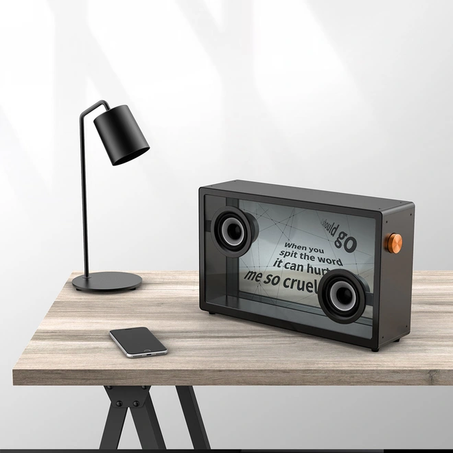 Xiaomi ra mắt loa bluetooth MORROR ART: M&agrave;n h&igrave;nh trong suốt, hiển thị lời b&agrave;i h&aacute;t, gi&aacute; 10 triệu đồng - Ảnh 1.