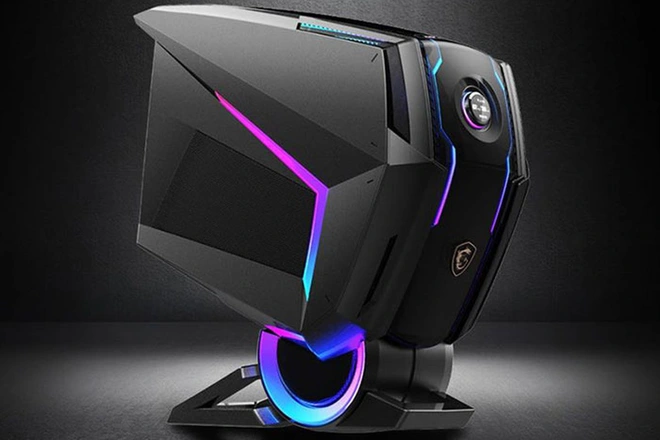 [CES 2020] MSI tr&igrave;nh l&agrave;ng chiếc PC chơi game cực khủng MEG Aegis Ti5 tại CES, nh&igrave;n chẳng kh&aacute;c g&igrave; c&aacute;i đầu Robot - Ảnh 1.