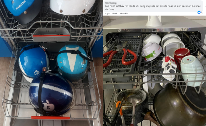 Tranh cãi chuyện giặt mũ bảo hiểm bằng máy rửa bát: Người ủng hộ, người lại thấy “rùng mình”