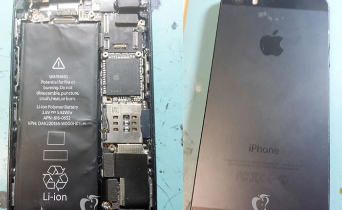 Rò rỉ ảnh mặt sau iPhone 5S: Hỗ trợ đèn flash LED kép, pin lớn hơn