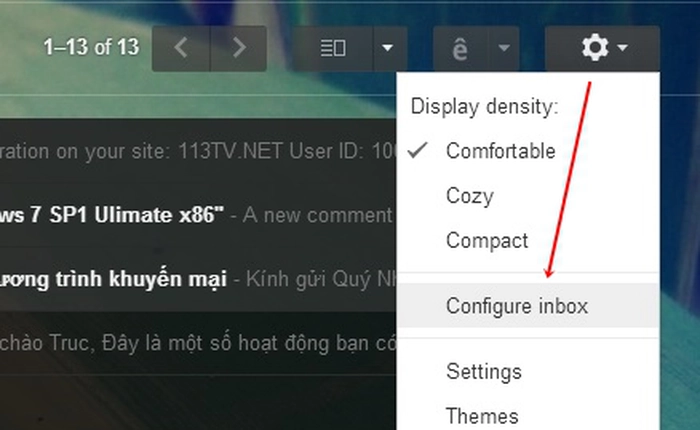 Kích hoạt tính năng Category Tabs cho Gmail nền web