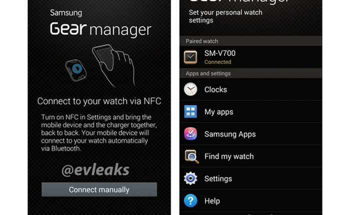 Rò rỉ giao diện điều khiển đồng hồ Galaxy Gear của Samsung