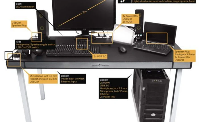 Paradise Desk - Chiếc bàn "thiên đường" cho game thủ