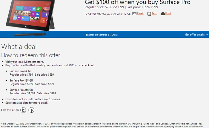 Microsoft giảm giá cho Surface Pro để đẩy hàng tồn kho