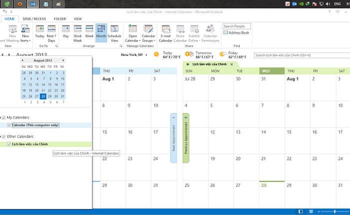 Tích hợp Google Calendar vào Outlook 2013