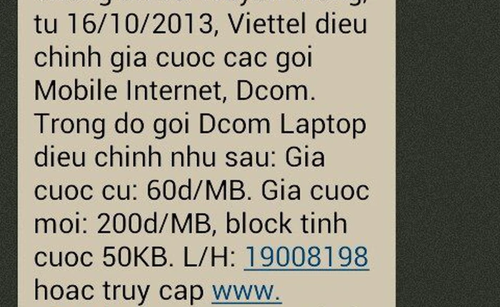 Có gói cước 3G tăng giá 230%?