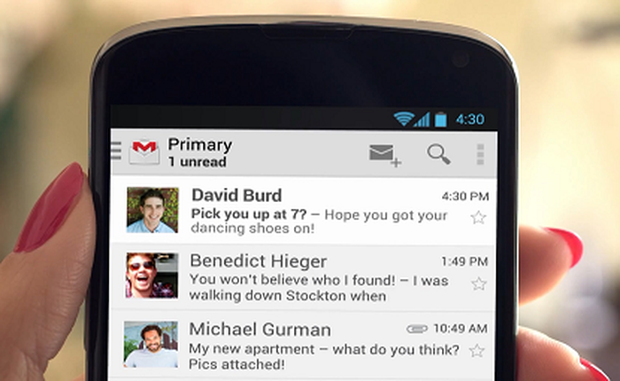 Google ám chỉ Android 4.3 sắp xuất hiện thông qua quảng cáo Gmail