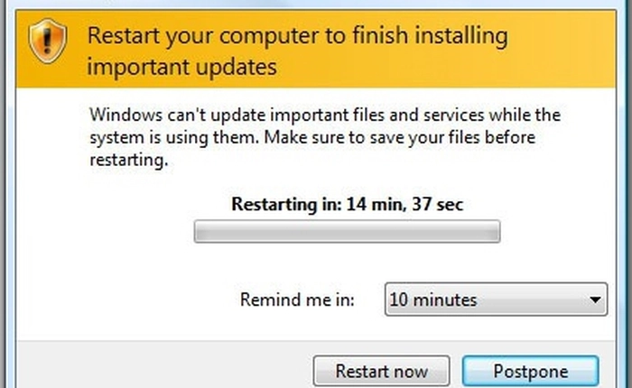 Tắt tính năng tự động khởi động lại trên Windows 7/8/8.1