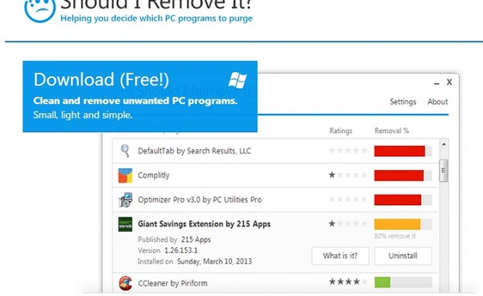 Should I Remove It? - Trợ lí cho vấn đề Uninstall phần mềm