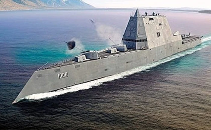Mỹ hạ thủy siêu khu trục lớn nhất thế giới Zumwalt