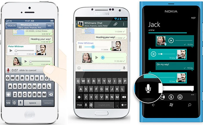 WhatsApp đã cho nhắn tin bằng giọng nói