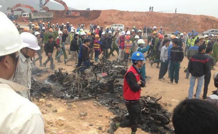 Clip bạo loạn dữ dội ở nhà máy Samsung Thái Nguyên