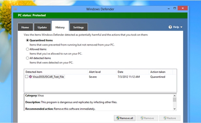 Thêm lệnh "Scan with Windows Defender" vào menu chuột phải