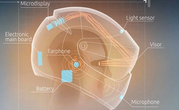 Mũ bảo hiểm thông minh chạy Android, ra mắt tháng tới