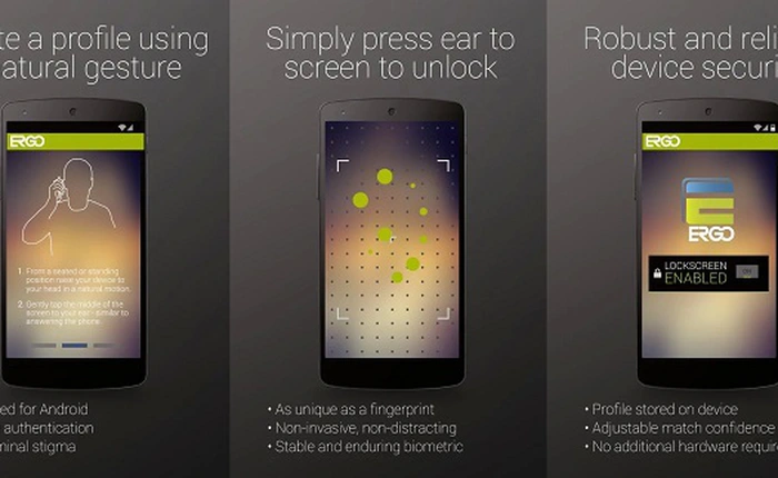 Điện thoại cũng có thể mở khóa bằng tai