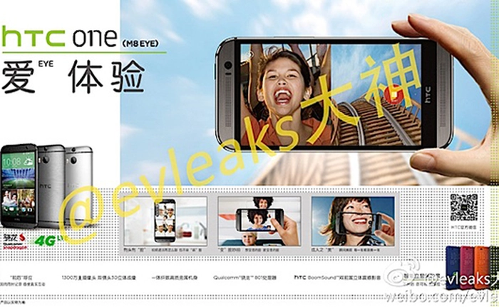 Lộ ảnh chính thức HTC M8 Eye chuyên cho "tự sướng"