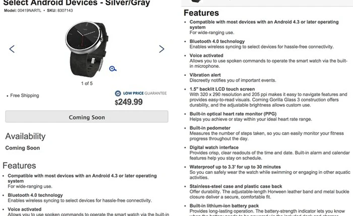 Moto 360 lên kệ sớm với giá 250 USD