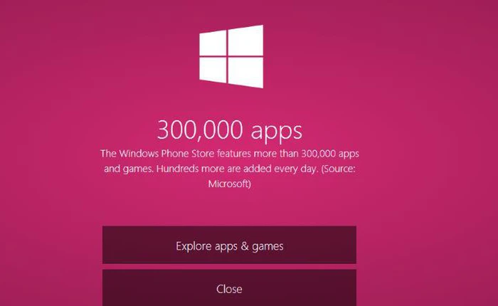Windows Phone Store cán mốc 300.000 ứng dụng