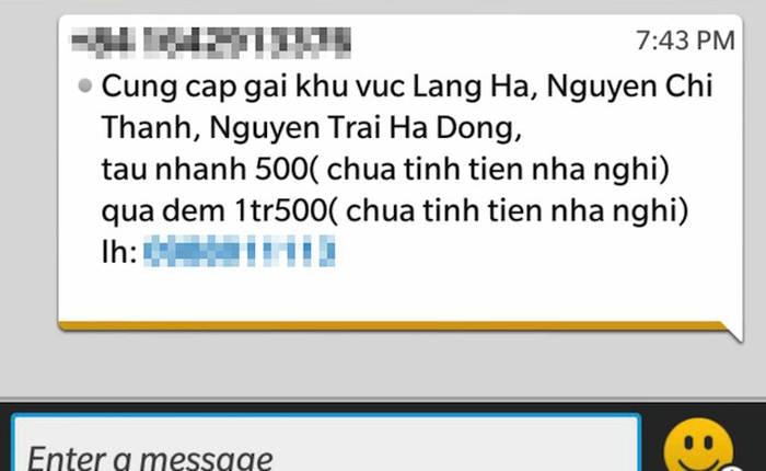 Nhức nhối nạn lạm dụng tin nhắn rác để... môi giới mại dâm