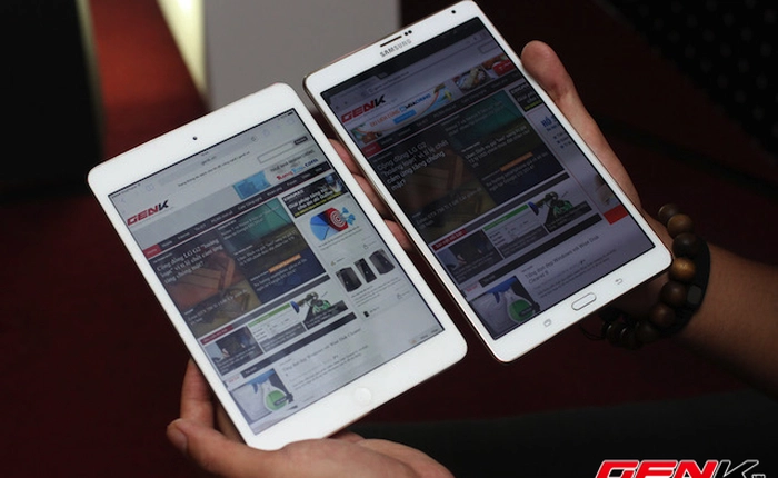 Galaxy Tab S 8.4 đọ dáng cùng iPad mini tại Việt Nam
