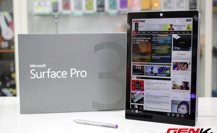 Mở hộp máy tính bảng Surface Pro 3 tại Việt Nam