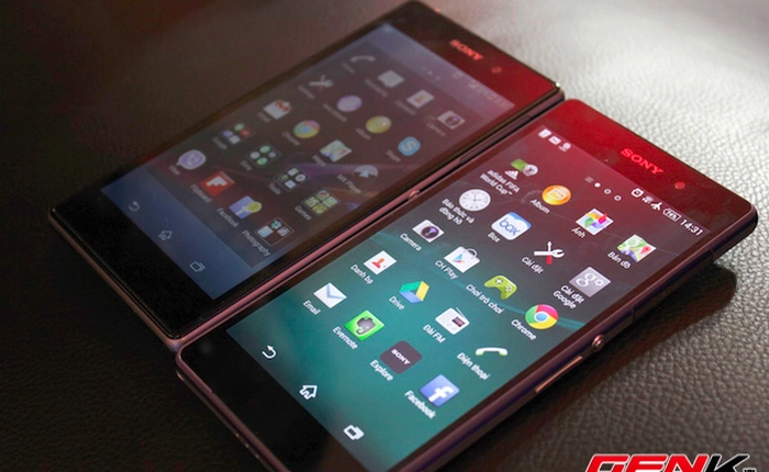 Cận cảnh bom tấn Xperia Z2, so dáng cùng Xperia Z1 và iPhone 5s