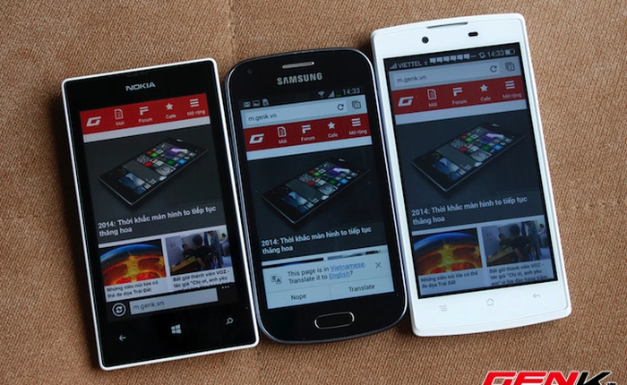 So sánh ba smartphone tầm trung giá tốt: Oppo Neo, Lumia 525 và Galaxy Trend Plus