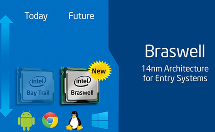 Intel giới thiệu Android KitKat 64-bit, SoC Braswell cho máy tính giả rẻ
