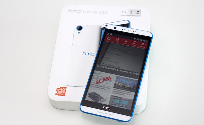 Mở hộp HTC Desire 820 2 SIM, 64 bit tại Việt Nam