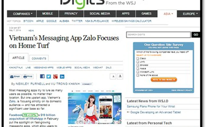 Ứng dụng OTT Việt xuất hiện trên Wall Street Journal