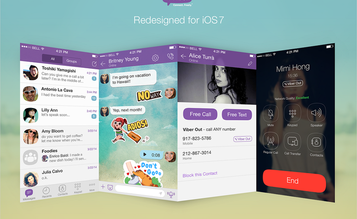 Viber cho iPhone thay đổi hoàn toàn giao diện theo phong cách iOS 7