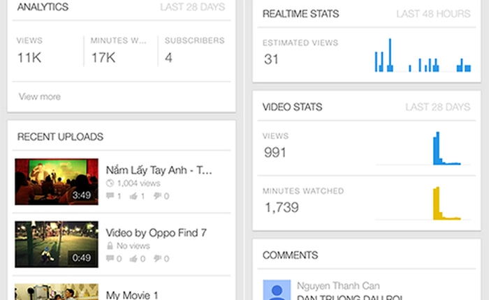 Quản lý kênh YouTube với ứng dụng YouTube Creator Studio