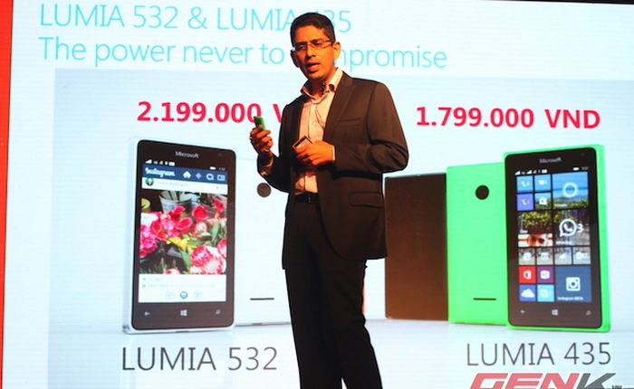 Microsoft chính thức trình làng bộ đôi Lumia 435 và Lumia 532 tại VN