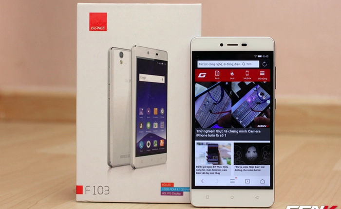 Mở hộp Gionee F103 - hai SIM giá rẻ, màn hình HD dưới 3 triệu đồng